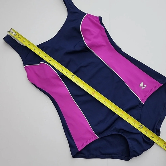 TYR Women's Blue Pink Tank Solid Paneled Piping One Piece  Swimsuit Size Medium - Picture 13 of 14